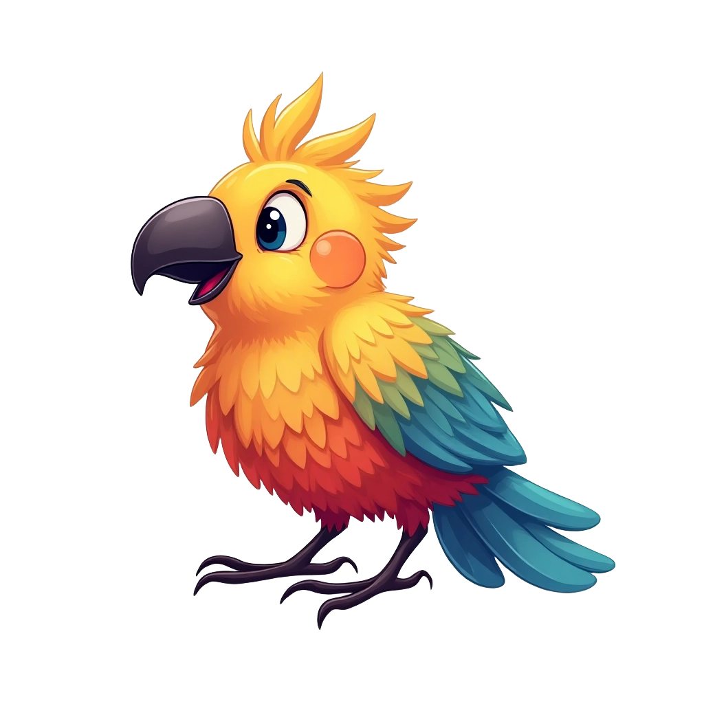 Colorful Cartoon Parrot